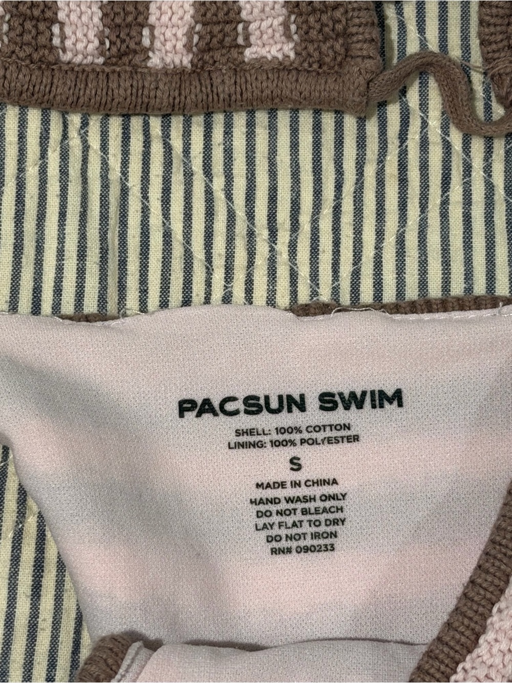 PacSun Brown & Pink Striped Crochet Bikini (size small) - Picture 2 of 2